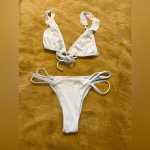 SHEIN Women’s White Ruffle Bikini